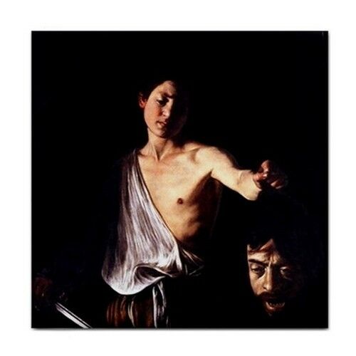 David with the Head of Goliath Caravaggio Art Ceramic Tile