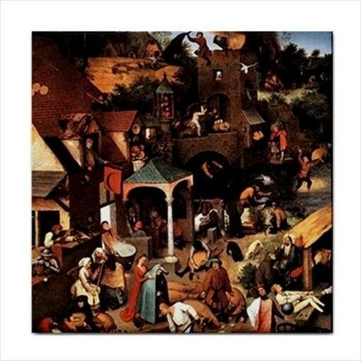Dutch Proverbs Pieter Bruegel the Elder Art Ceramic Tile Ceramic Tile