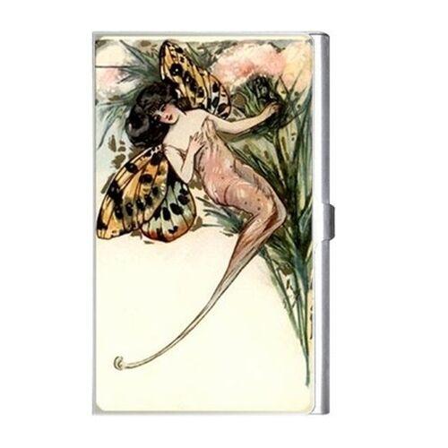 Fairy Butterfly Moth Vintage Art Business Credit Card Holder Case Business Card Holder