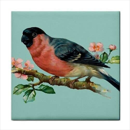 Finch Bullfinch Bird Art Ceramic Back Splash Home Decor Tile Animal Tile Backsplash Bird Ceramic Ceramic Tile Home Decor Tile Ceramic Tile