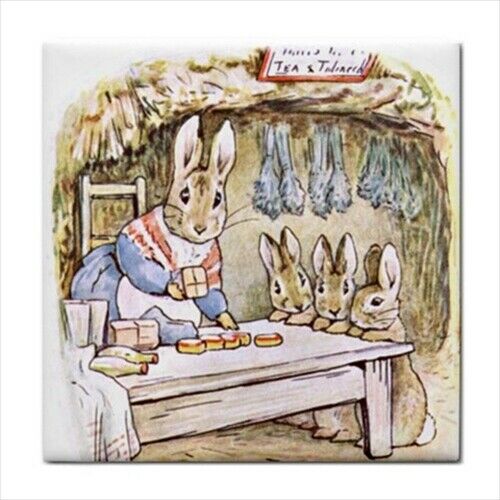 The Tale Of Benjamin Bunny Flopsy Mopsy Old Mrs Rabbit Art Ceramic Tile Ceramic Tile