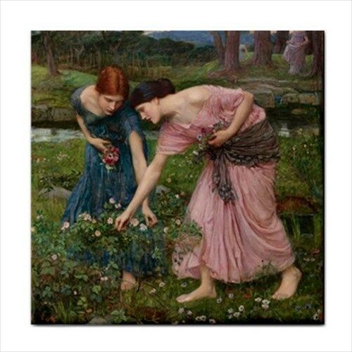 Gather Ye Rosebuds Waterhouse Art Detail Decorative Ceramic Tile Ceramic Tile
