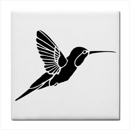 Hummingbird Profile Bird Art Decorative Coaster Ceramic Tile Animal Tile Backsplash Bird Ceramic Ceramic Tile Home Decor Tile Ceramic Tile