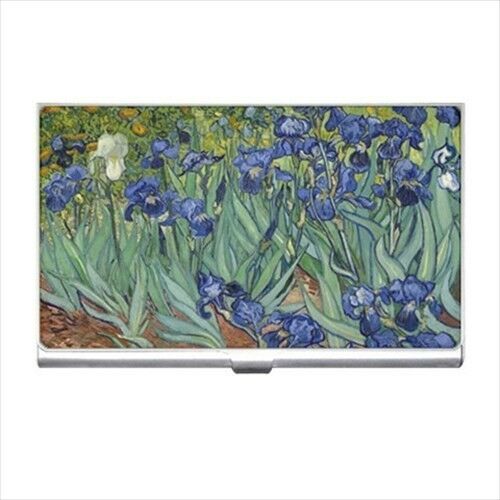Vincent Van Gogh Irises Art Flowers Business Credit Card Holder Case