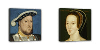King Henry V Queen Anne Boleyn Mini Stretched Canvas Decorative Art 2 Print Set