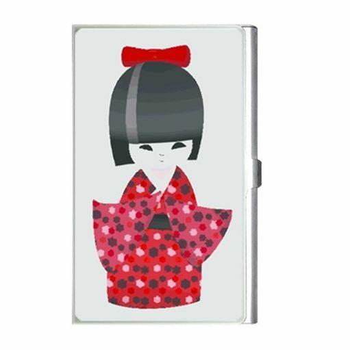 Japanese Kokeshi Doll Art Business Credit Card Holder Case Business Card Holder