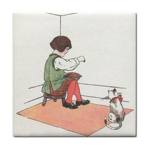 Little Jack Horner Rhyme Vintage Art Ceramic Tile Ceramic Tile