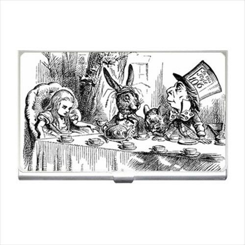 Mad Hatter March Hare Alice In Wonderland Business Credit Card Holder Case Business Card Holder