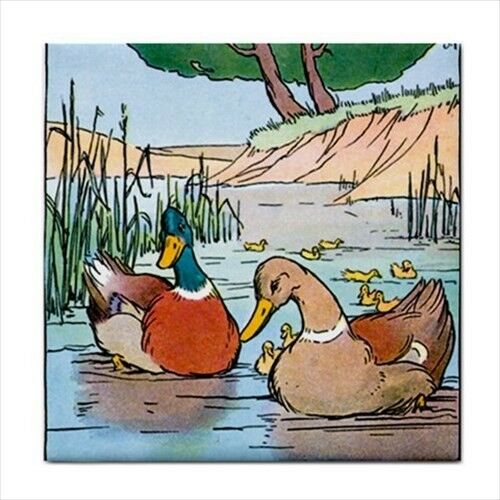 Mallard Ducks Pond Farm Decorative Ceramic Tile Art Ceramic Tile