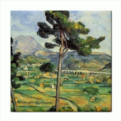 Mont Sainte-Victoire Paul Cezanne Trees Art Ceramic Tile Ceramic Tile