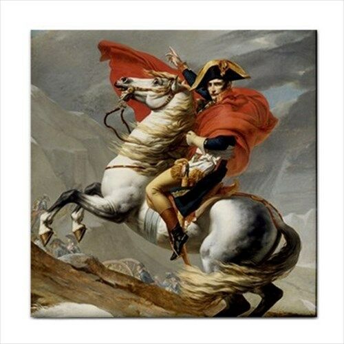 Napoleon crossing the Alps Jacques-Louis David Art Detail Ceramic Tile
