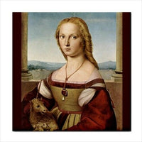 Portrait Of A Lady With A Unicorn Raphael Art Ceramic Tile
