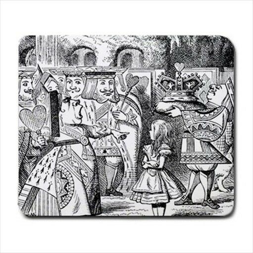 Queen Of Hearts Alice In Wonderland Off With Her Head Computer Mouse Pad Mat Mouse Pad