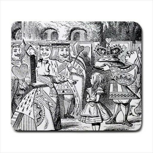 Queen Of Hearts Alice In Wonderland Off With Her Head Computer Mouse Pad Mat