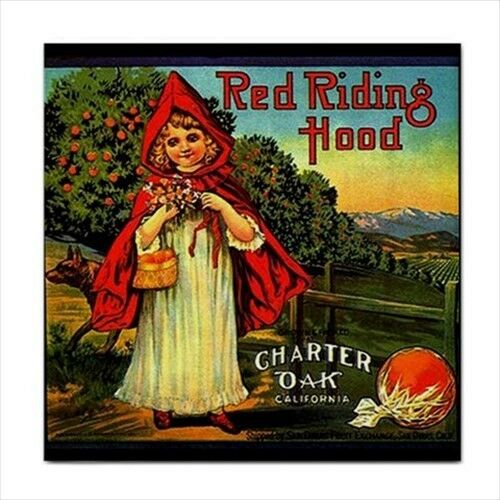 Red Riding Hood Vintage Ad Art Ceramic Tile