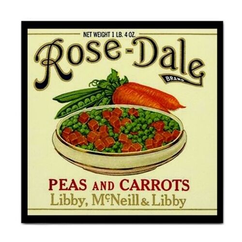 Rose Dale Peas And Carrots Vintage Ad Art Ceramic Tile Ceramic Tile