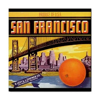 San Francisco Oranges Vintage Ad Ceramic Tile