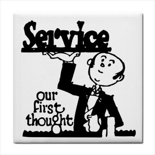 Service Waiter Vintage Ad Art Decorative Ceramic Tile Ceramic Tile