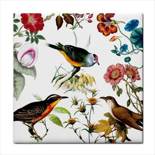 Song Birds Floral Flower Art Ceramic Tile Ceramic Tile