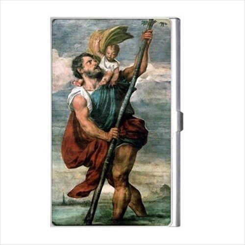 St Christopher Titian Patron Saint Bachelors Business Credit Card Holder Case Business Card Holder