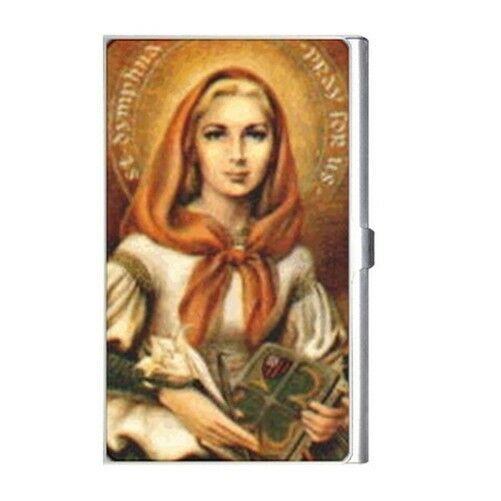 St Dymphna Patron Saint Mental Illness Anxiety Business Credit Card Holder Case Business Card Holder