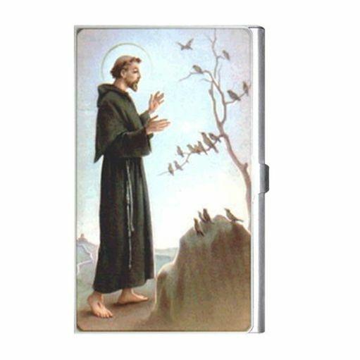 St Francis Patron Saint Of Animals Business Credit Card Holder Case Business Card Holder