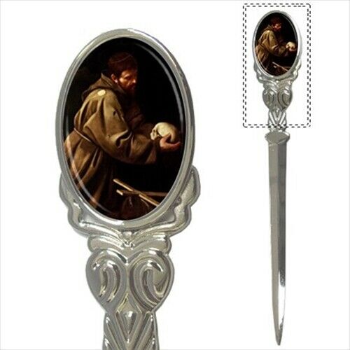 St Francis In Prayer Patron Saint Animals Merchants Caravaggio Art Letter Opener Letter Opener