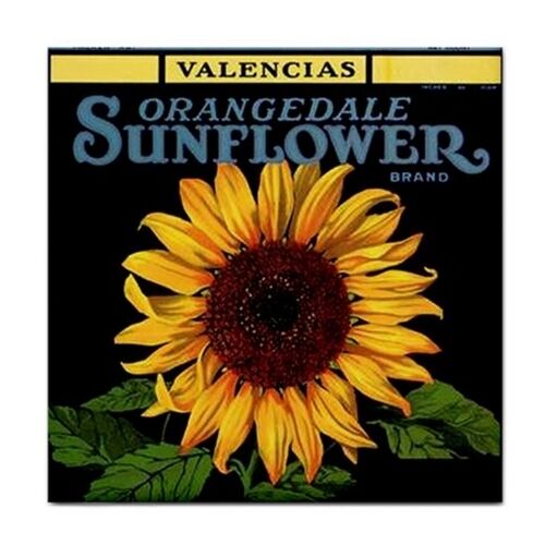 Sunflower Brand Valencia Oranges Vintage Ad Ceramic Tile Ceramic Tile