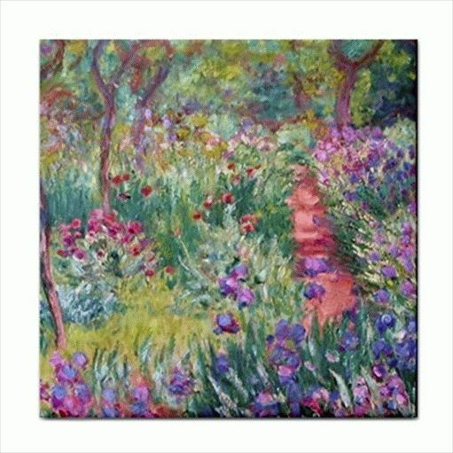 The Artist's Garden At Giverny Claude Monet Art Ceramic Tile Ceramic Tile
