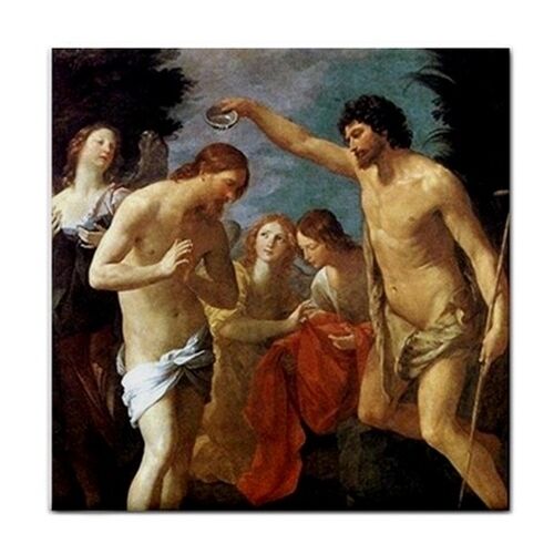 The Baptism Of Christ Reni Religious Fine Art Ceramic Tile Ceramic Tile