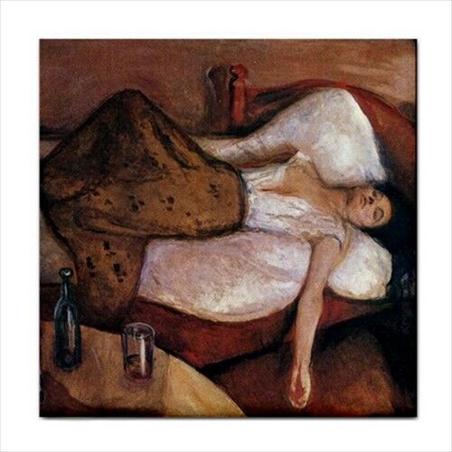 The Day After Edvard Munch Expressionism Female Art Decorative Ceramic Tile Ceramic Tile