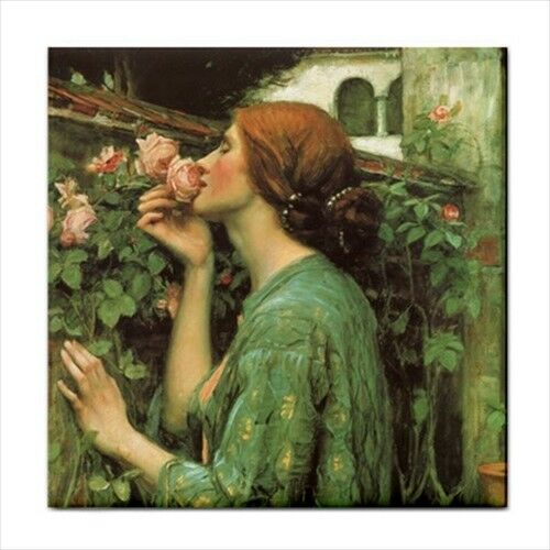 The Soul Of The Rose Female Art John William Waterhouse Ceramic Tile Ceramic Tile