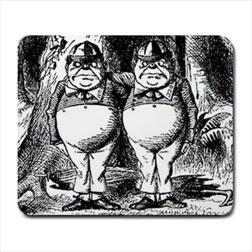 Tweedle Dee Dum Alice In Wonderland Computer Mouse Pad Mouse Pad