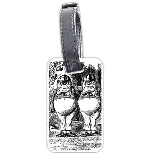 Tweedle Dee and Dum Alice In Wonderland Art Personalized Luggage Tag Luggage Tags