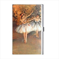 Two Dancers On Stage Degas Ballet Art Business Credit Card Holder Case