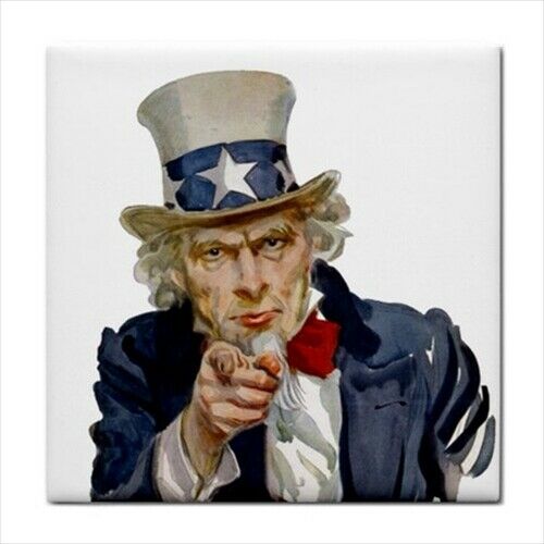 Uncle Sam Wants You US Military Vintage Style Art Print Ceramic Tile Ceramic Tile