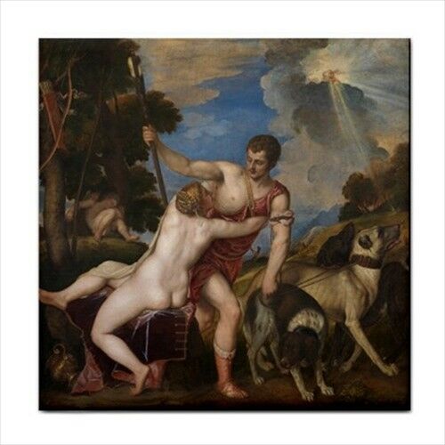 Venus And Adonis Titian Art Decorative Ceramic Tile Ceramic Tile