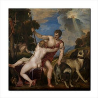 Venus And Adonis Titian Art Decorative Ceramic Tile