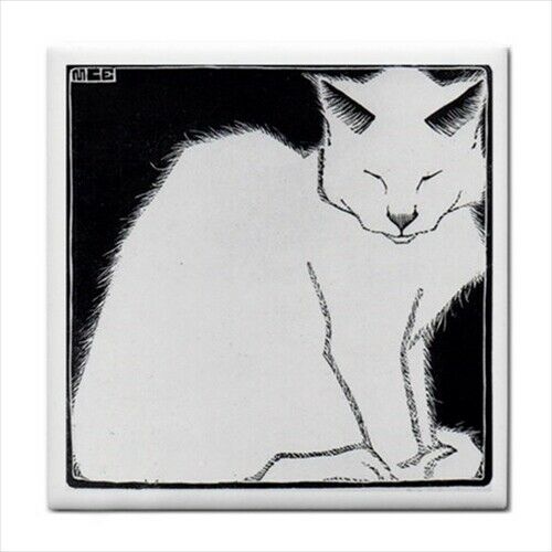 White Cat Ceramic Tile M C Escher Decorative Backsplash Border Wall Art Ceramic Tile