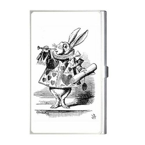 Alice In Wonderland White Rabbit Herald Business Credit Card Holder Case Business Card Holder