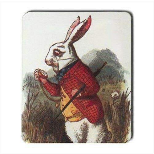 White Rabbit I'm Late Alice In Wonderland Color Art Computer Mouse Pad Mat Mouse Pad