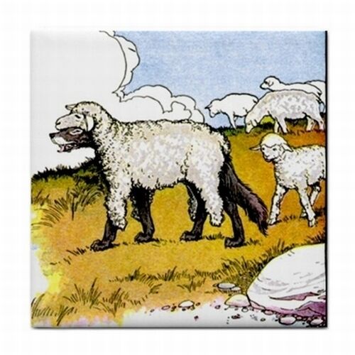 Wolf In Sheep's Clothing Retro Art Ceramic Tile Ceramic Tile