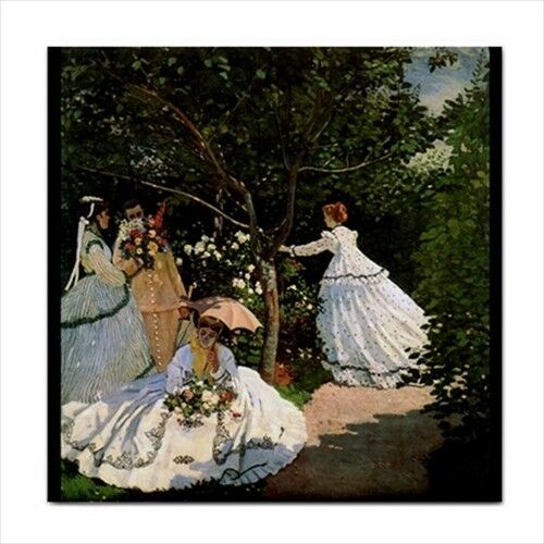 Women In The Garden Monet Impressionist Art Ceramic Tile Ceramic Tile