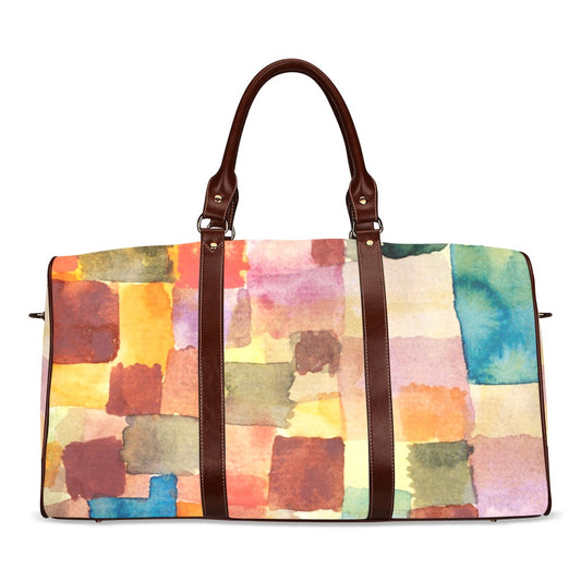 Paul Klee Abstract Art Waterproof Travel Overnight Bag Abstract Art Art Carryon Map Overnight Bag Paul Klee PU Leather Shoulder Bag Travel waterproof travel bag Tote Bag