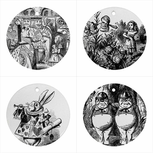 Alice In Wonderland Decorative Ceramic Christmas Ornaments (Set of 4) Ornament