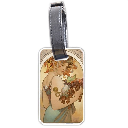 Art Deco Female Woman Ad Alphonse Mucha Art Personalized Luggage Tag Luggage Tags