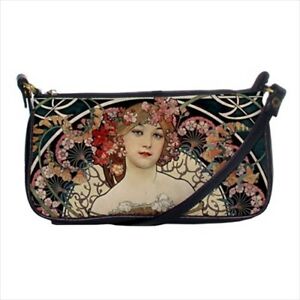 Female Woman Champenois Alphonse Mucha Art Nouveau Black Clutch Purse Alphonse Mucha Art Art Nouveau Clutch Fashion Ladies Novelty Purse Purse