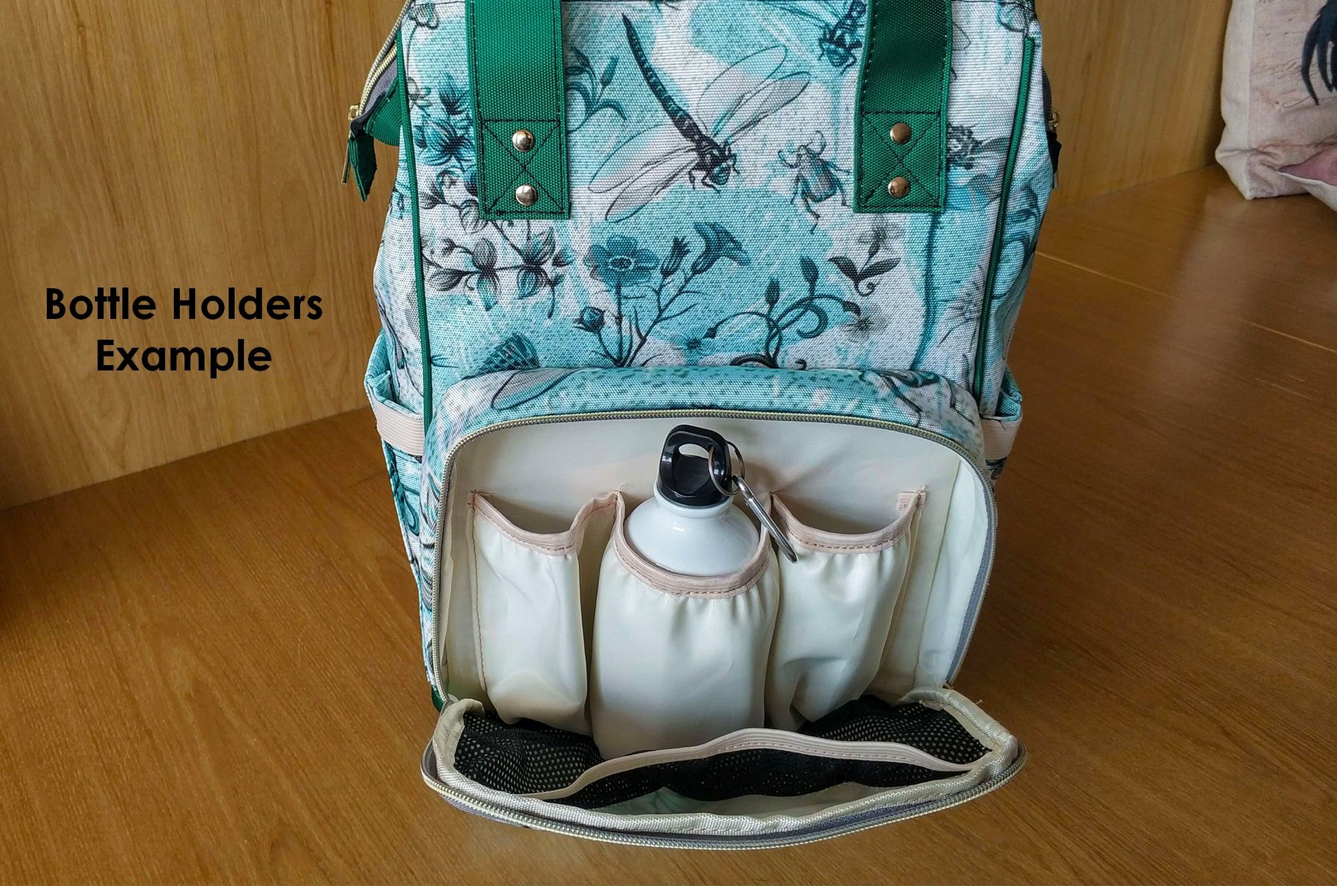 Diaper Bag Backpack Black Gray Floral Pattern Diaper Backpack Diaper Bag Backpack Floral Pattern Flowers Gray Unisex