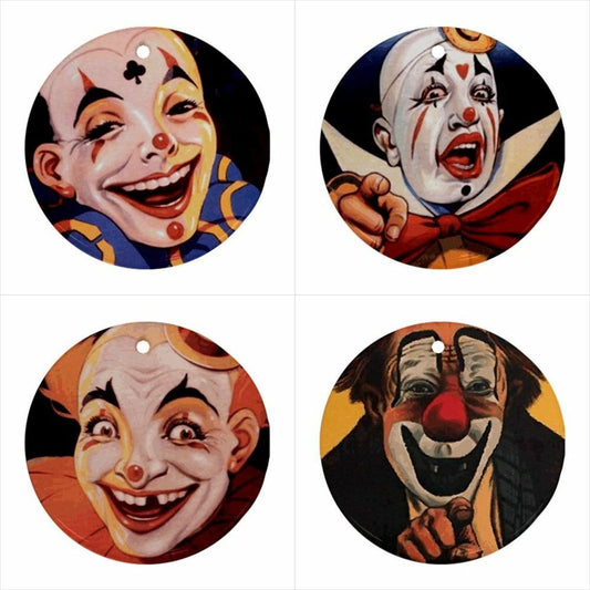 Circus Clowns Ceramic Christmas Decorative Ornaments (Set of 4) Ornament