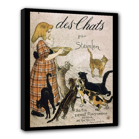 Cats Des Chats Theophile Steinlen Stretched Canvas Art Print 24 by 20 Inches 20" by 24" Art Canvas Cat Cats Home Decor Print Stretched Canvas Theophile Steinlen wall art Stretched Canvas 24" by 20"